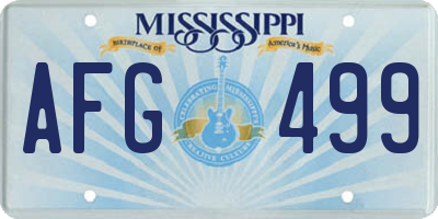 MS license plate AFG499