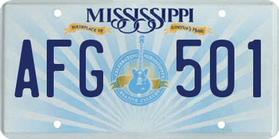 MS license plate AFG501