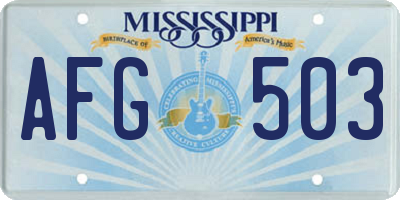 MS license plate AFG503