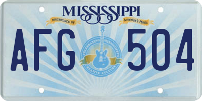 MS license plate AFG504