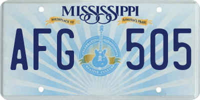 MS license plate AFG505