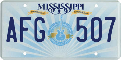 MS license plate AFG507