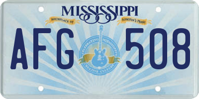 MS license plate AFG508