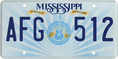 MS license plate AFG512