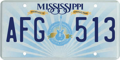 MS license plate AFG513