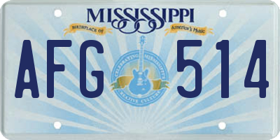 MS license plate AFG514