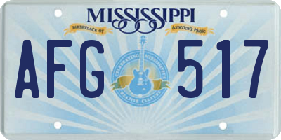MS license plate AFG517