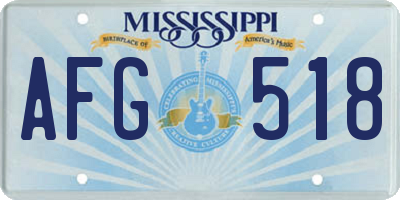 MS license plate AFG518