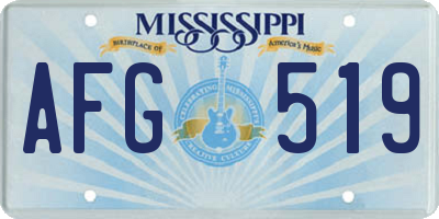 MS license plate AFG519