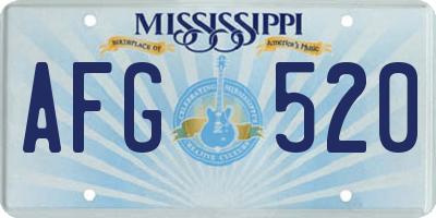 MS license plate AFG520