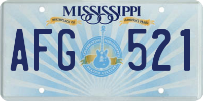 MS license plate AFG521