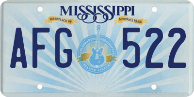 MS license plate AFG522