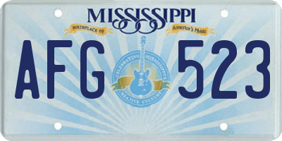 MS license plate AFG523