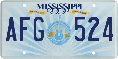 MS license plate AFG524