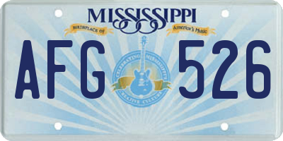 MS license plate AFG526