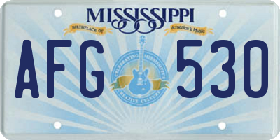 MS license plate AFG530