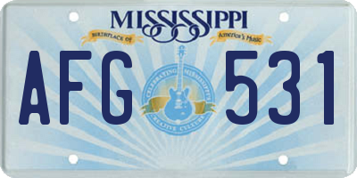 MS license plate AFG531