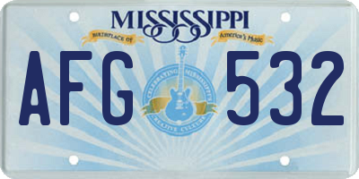 MS license plate AFG532