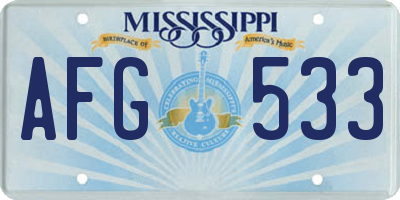 MS license plate AFG533