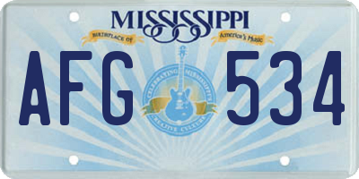 MS license plate AFG534