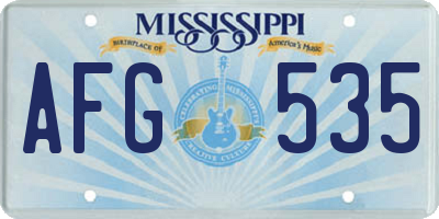 MS license plate AFG535