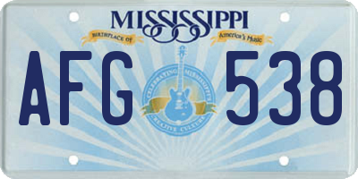 MS license plate AFG538