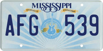 MS license plate AFG539