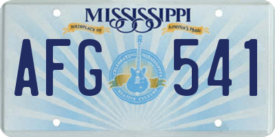 MS license plate AFG541