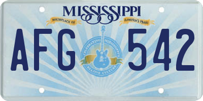 MS license plate AFG542