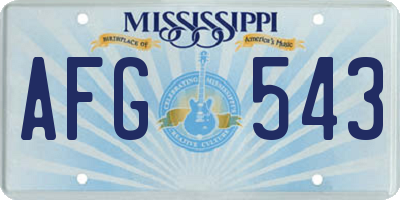 MS license plate AFG543
