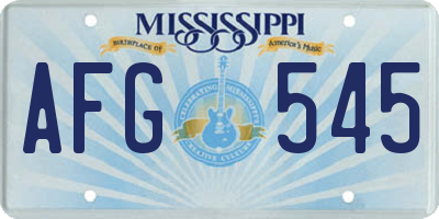 MS license plate AFG545