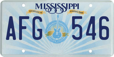 MS license plate AFG546