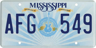 MS license plate AFG549