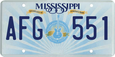 MS license plate AFG551