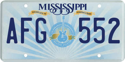 MS license plate AFG552