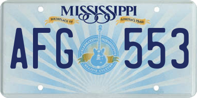 MS license plate AFG553