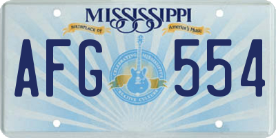 MS license plate AFG554