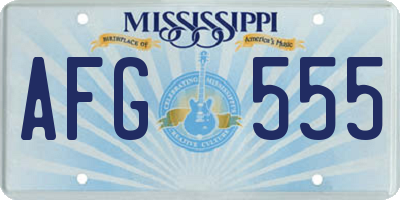 MS license plate AFG555