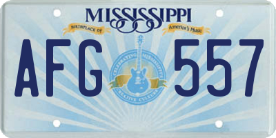MS license plate AFG557