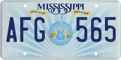 MS license plate AFG565