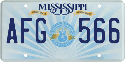MS license plate AFG566