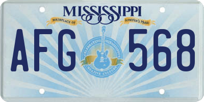 MS license plate AFG568