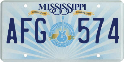 MS license plate AFG574