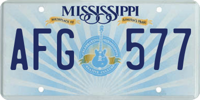 MS license plate AFG577