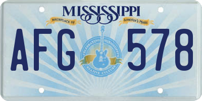 MS license plate AFG578