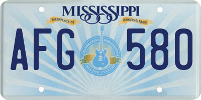MS license plate AFG580