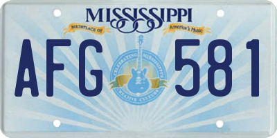 MS license plate AFG581