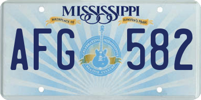 MS license plate AFG582