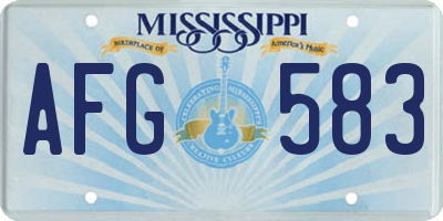 MS license plate AFG583