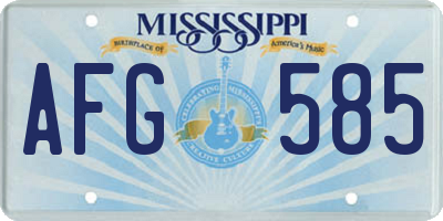 MS license plate AFG585